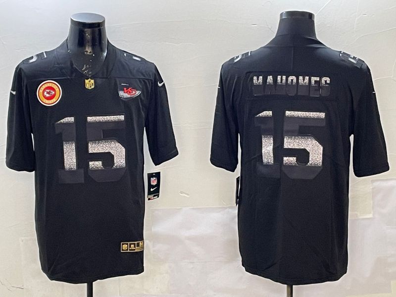Men Kansas City Chiefs #15 Mahomes Black 2025 Nike Fashion Limited NFL Jersey style 3